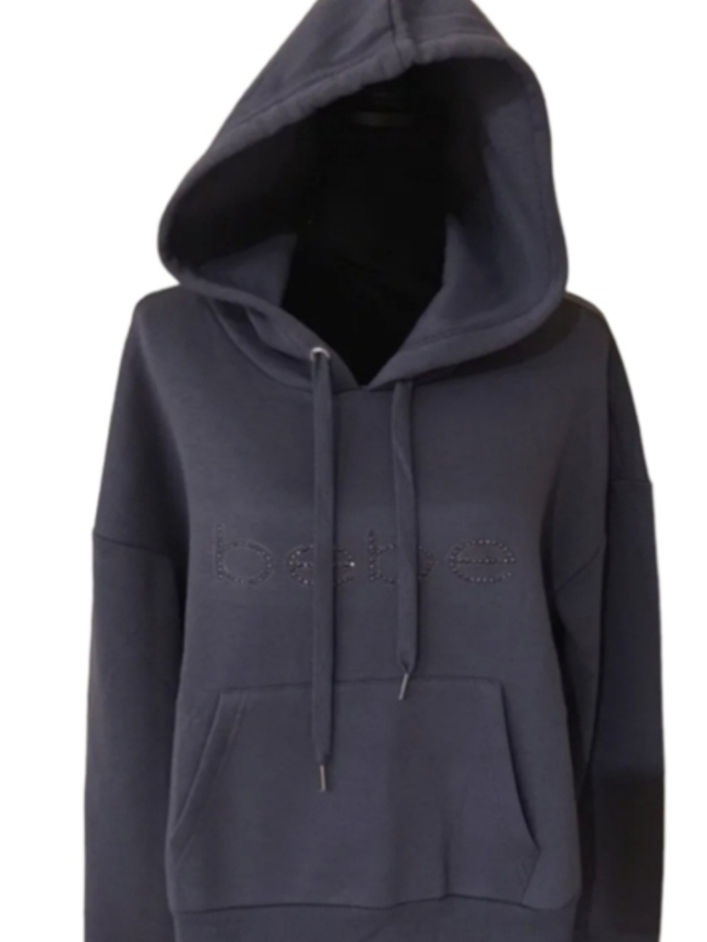 bebe Navy Hooded Pullover with Studded Logo - Picture 1 of 10